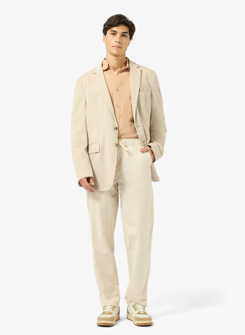 ريبلز مع نمشي Mens Linen Blend Straight Leg Pants